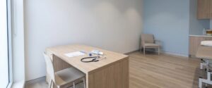Consultation desk set up for an asthma check Bexley North patients can book with their local GP