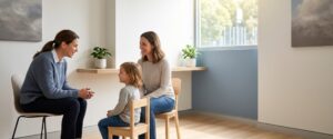 A GP consulting with a young child and parent, reflecting the continuity of care offered by a paediatric GP in Bexley